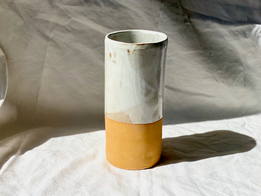 Vase - 20 cm - Grès Roux - Blanc Gloss