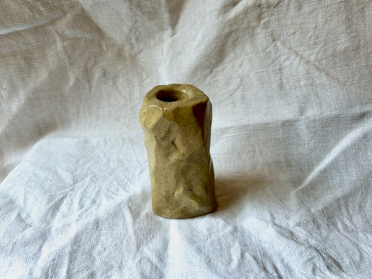 Bougeoir Roches - Grès Gris - Transparent