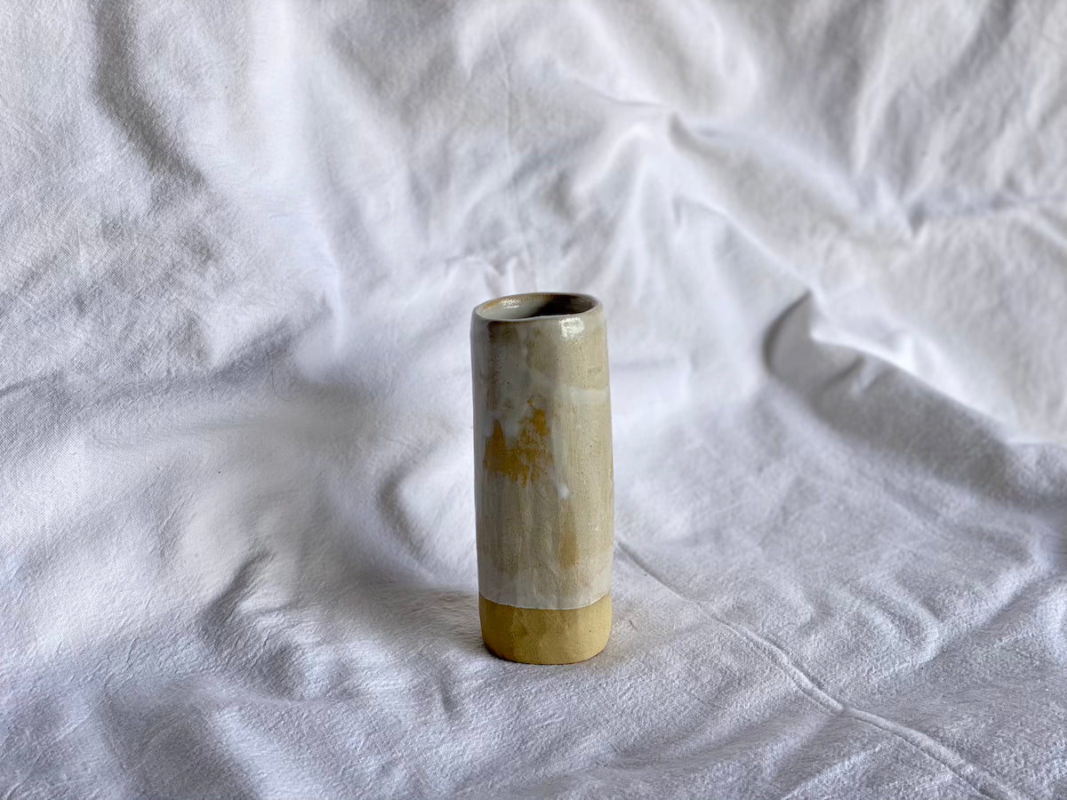 Vase Soliflore - Grès Doux - Blanc Gloss