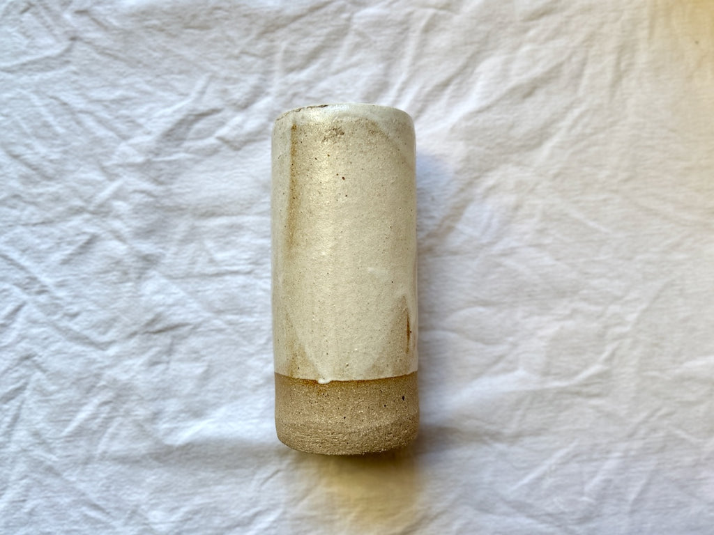 Vase Soliflore - Grès Gris - Blanc Mat