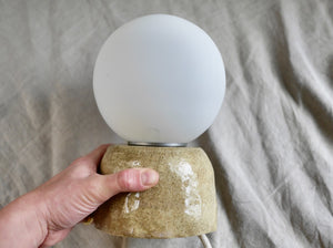 Table Lamp - Pebble with matt glass globe - Sandy Clay - Medium - Various colours