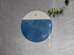 Round aperitif platter / cheese board - 22 cm - Grey Blue