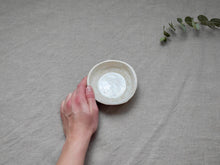 Load image into Gallery viewer, my-hungry-valentine-ceramics-studio-bowl-dip-lunarwhite-top-hand
