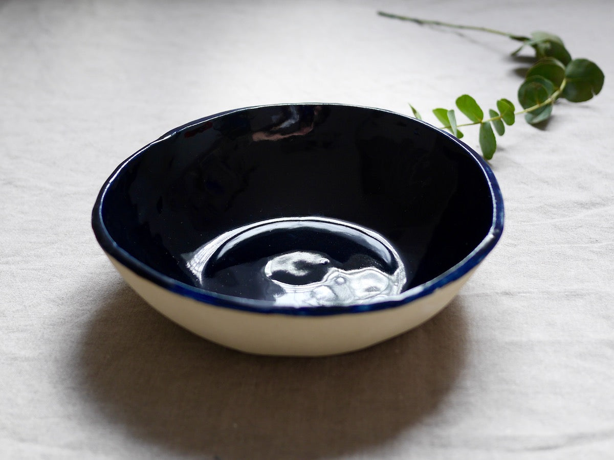 Serving bowl / Noodle Bowl - ⌀22 cm - Soft Clay - Midnight Blue