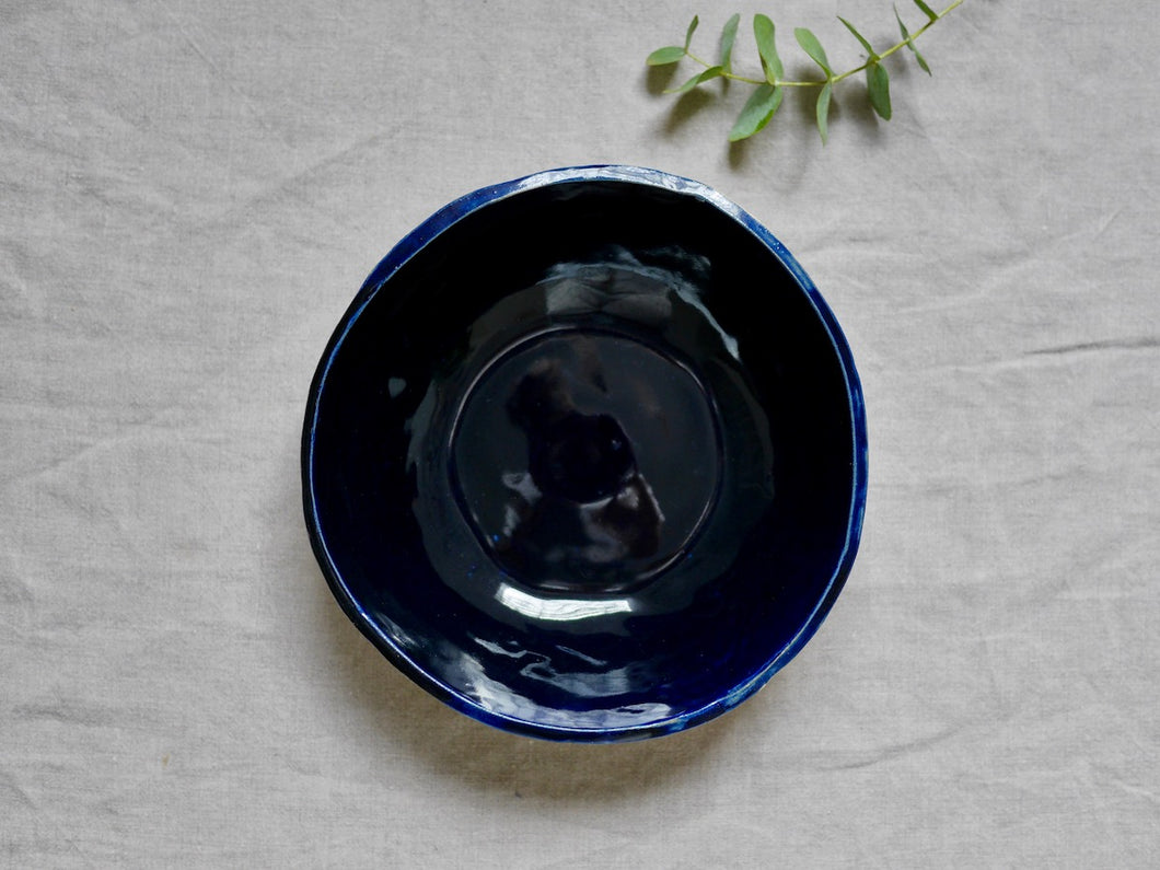 Noodle bowl / Soup bowl / Serving bowl - 22 cm - Soft clay - Midnight Blue