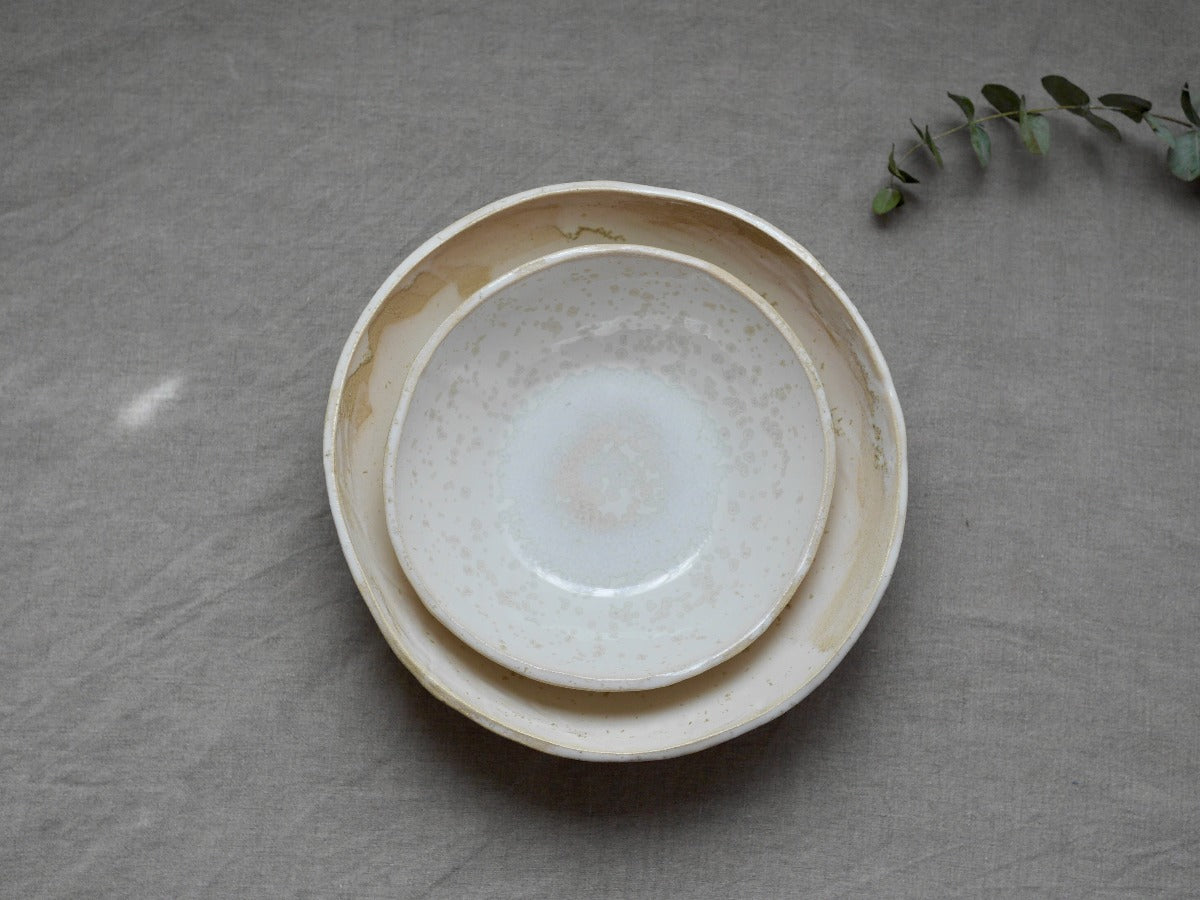 Serving bowl / Noodle Bowl - ⌀22 cm - Soft Clay - Lunar White