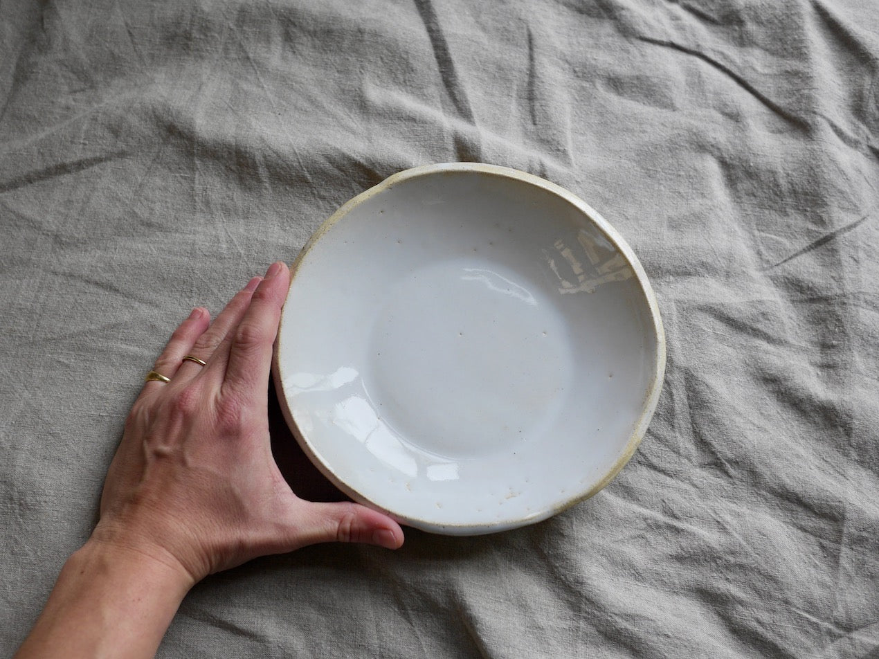 Pasta plate - ⌀19 cm - Soft Clay - Gloss White