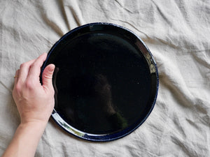 Dinner plate - 25 cm - Sandy clay - Midnight Blue