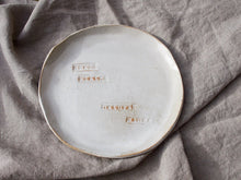 Load image into Gallery viewer, my hungry valentine-studio-ceramics-word on the clay-flat plate-small plates natural wines-2
