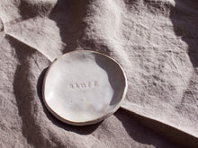 Load image into Gallery viewer, my hungry valentine-studio-ceramics-word on the clay-trinket dish-stuff-top

